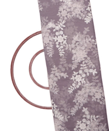 grey colour floral net sequin embroidery fabric